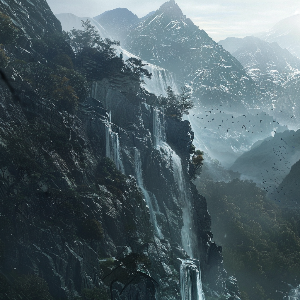 yongsoul666666_A_steep_mountain_with_no_trees_flowing_waterfall_382c44c5-de4f-4b.png